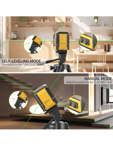 Nivel láser 360 LPYBP GN-2SET con trípode y batería recargable