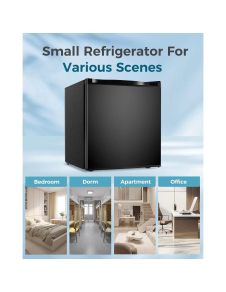 Refrigerador Mini Feelfunn 1.7 Pies Cúbicos Negro con Congelador Refrigerador Mini Feelfunn 1.7 Pies Cúbicos Negro con Congelador