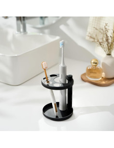 Soporte para Cepillos de Dientes Acero Inoxidable Songsoso Negro 2