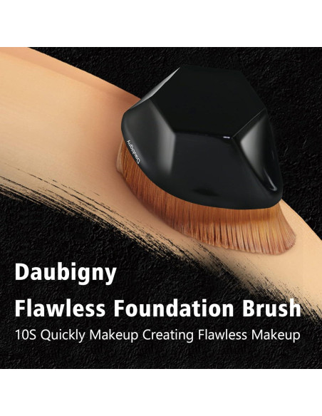 Brocha de Maquillaje Daubigny Base Kabuki Hexagonal Negra Brocha de Maquillaje Daubigny Base Kabuki Hexagonal Negra