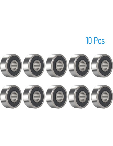 Rodamientos R2-2RS 10 Piezas Acero Cromado 3.18x9.53mm