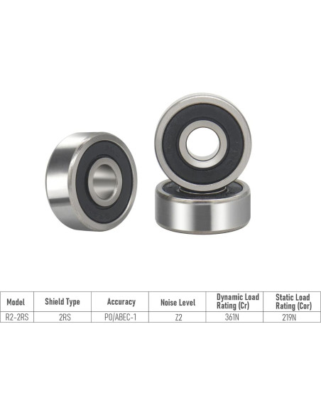 Rodamientos R2-2RS 10 Piezas Acero Cromado 3.18x9.53mm Rodamientos R2-2RS 10 Piezas Acero Cromado 3.18x9.53mm