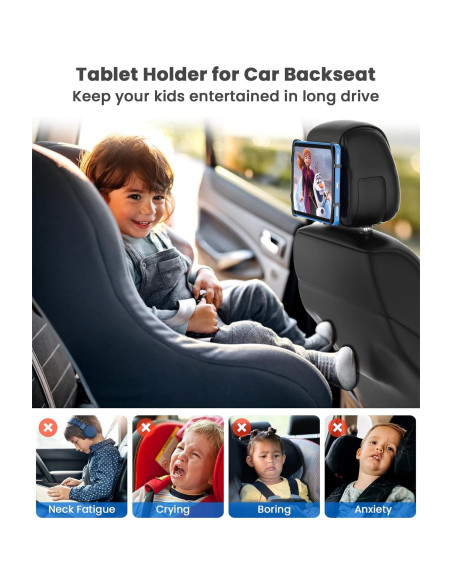 Soporte de Tableta para Coche WONNIE - 2 Paquete, Ajustable 7-12.9" Soporte de Tableta para Coche WONNIE - 2 Paquete, Ajustable 7-12.9"