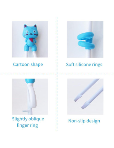Palillos de Entrenamiento para Niños Bolonie - Azul, 18.8 cm
