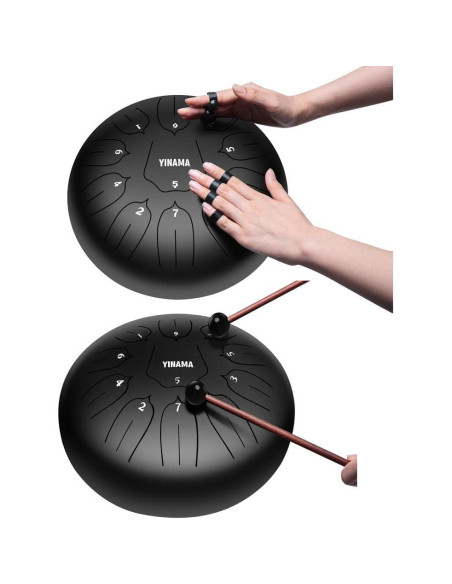 Steel Tongue Drum Yinama 11 Notas 25.4 cm Negro Steel Tongue Drum Yinama 11 Notas 25.4 cm Negro
