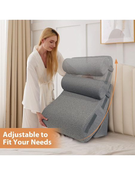 Juego de 4 Almohadas en Cuña BIEEZZK - Espuma Viscoelástica Juego de 4 Almohadas en Cuña BIEEZZK - Espuma Viscoelástica