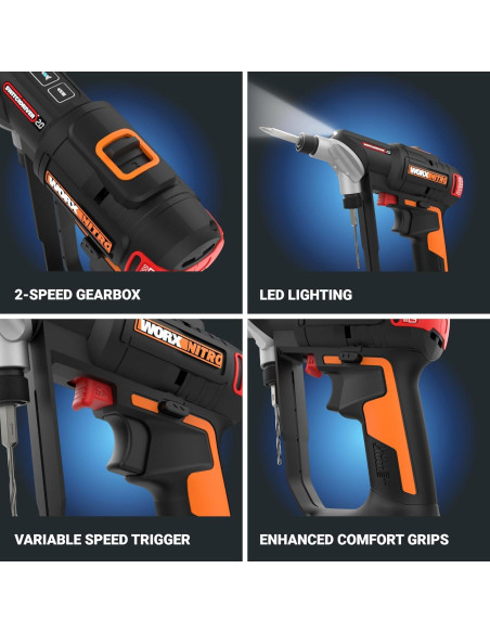 Taladro Atornillador WORX Nitro 20V SwitchDriver 2.0 con 85 Accesorios Taladro Atornillador WORX Nitro 20V SwitchDriver 2.0 con 85 Accesorios