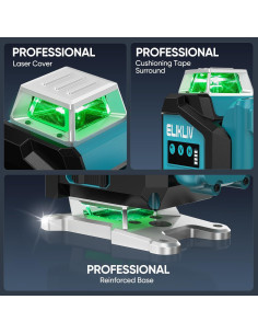 Nivel Láser Autonivelante Elikliv 4D Verde 360 200ft 2