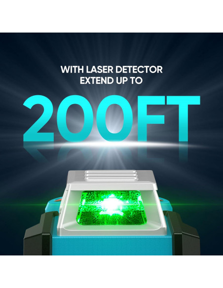 Nivel Láser Autonivelante Elikliv 4D Verde 360 200ft Nivel Láser Autonivelante Elikliv 4D Verde 360 200ft