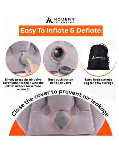 Almohada de Viaje Inflable Modern Advantage API 2.0 Gris