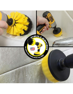 Kit de Cepillos de Limpieza para Baño Drillbrush - Amarillo 2