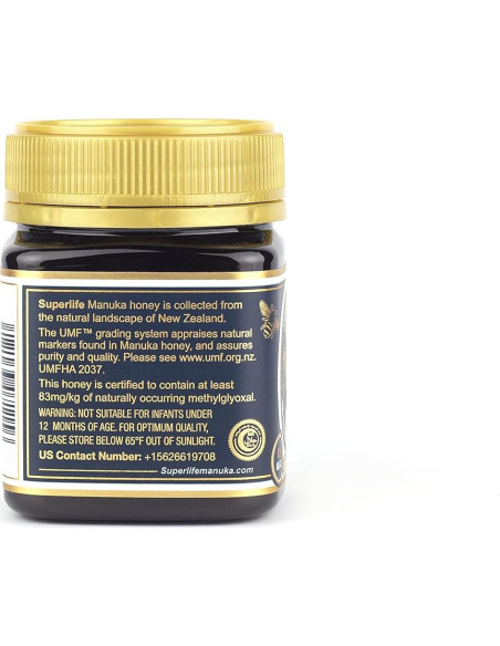 Miel de Manuka SuperLife MGO 83+ UMF 5% 250g Cruda y Pura Miel de Manuka SuperLife MGO 83+ UMF 5% 250g Cruda y Pura