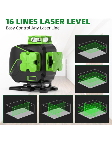 Nivel Láser Huepar 4D 360 Verde Autonivelante con Modo Pulso