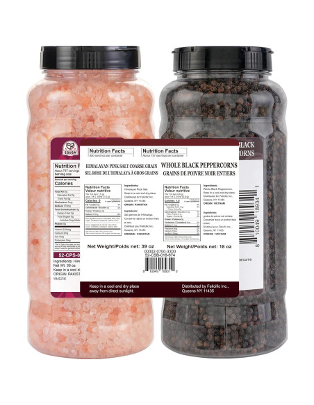 Set de Sal Rosa del Himalaya 1100g + Pimienta Negra 510g 52USA Set de Sal Rosa del Himalaya 1100g + Pimienta Negra 510g 52USA
