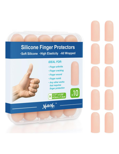 Protectores de Dedos de Gel MasterMo - 10 Fundas Silicona Medianas