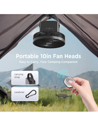 Ventilador de Camping Plegable Marchpower 10" Recargable 10000mAh
