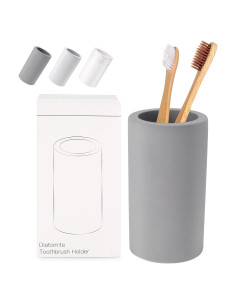 Soporte para Cepillos de Dientes BOJDOPIE Diatomita Gris 6x6x11cm