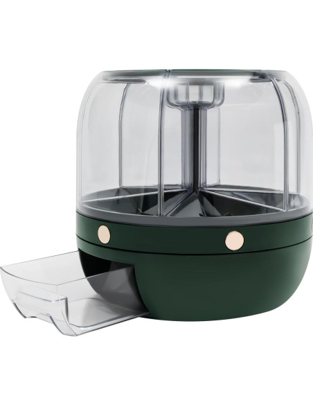 Dispensador de Granos TTOUOI 6 Compartimentos 5.9kg Verde Oscuro Dispensador de Granos TTOUOI 6 Compartimentos 5.9kg Verde Oscuro