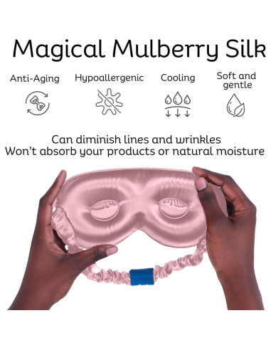 Máscara para dormir Sia Silk 3D rosa con copas para ojos