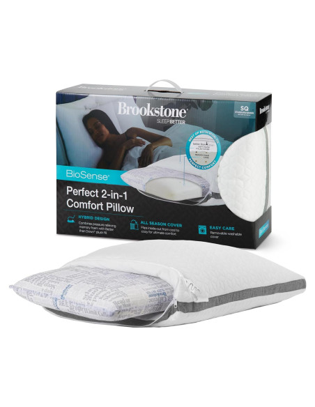 Almohada de Memoria Brookstone 2 en 1 50.8x66 cm Reversible Almohada de Memoria Brookstone 2 en 1 50.8x66 cm Reversible