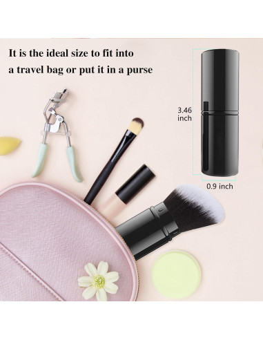 Brocha de Maquillaje Kabuki Retráctil Falliny - Rubor y Base