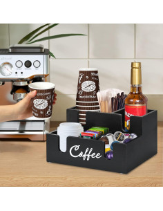 Soporte organizador de café Sollasi, 6 compartimentos de madera 2