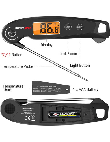 Termómetro Digital de Carne ThermoPro TP605 Resistente al Agua