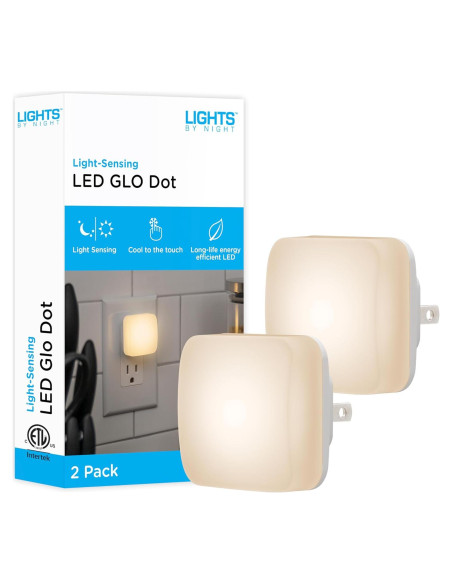 Luz Nocturna LED GLO Dot Enchufable con Sensor 2 Paquete Luz Nocturna LED GLO Dot Enchufable con Sensor 2 Paquete