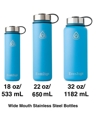 Botella de Agua EverJugs 0.95L Boca Ancha Acero Inoxidable