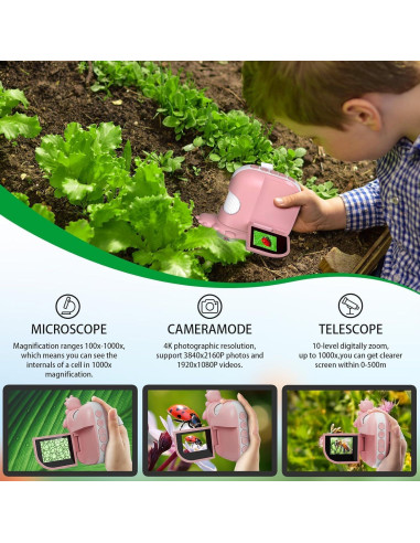 Microscopio Portátil WINWEND 1000X para Niños con LED