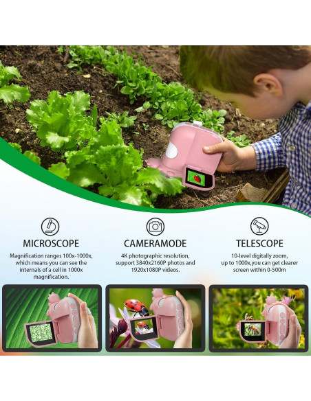 Microscopio Portátil WINWEND 1000X para Niños con LED Microscopio Portátil WINWEND 1000X para Niños con LED