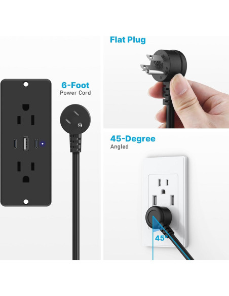 Toma de Corriente Empotrada CCCEI con 2 USB-C y 2 AC 20W Toma de Corriente Empotrada CCCEI con 2 USB-C y 2 AC 20W