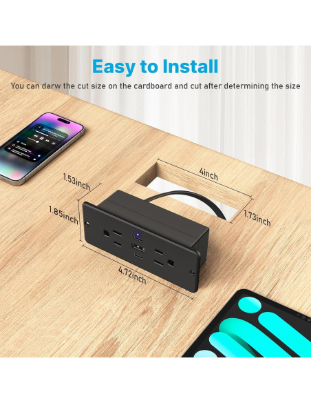 Toma de Corriente Empotrada CCCEI con 2 USB-C y 2 AC 20W Toma de Corriente Empotrada CCCEI con 2 USB-C y 2 AC 20W