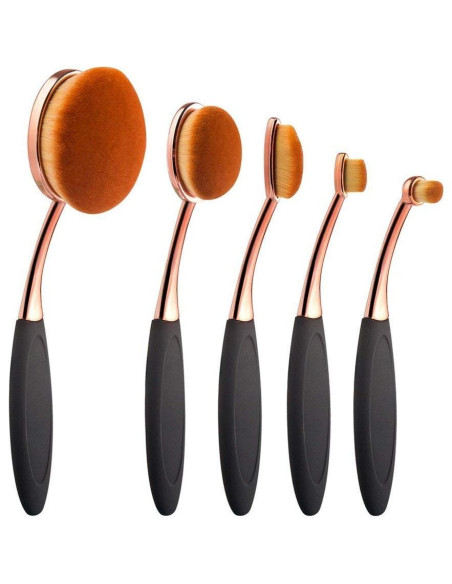 Set de Brochas de Maquillaje Yoseng 5 Pcs Ovaladas Sintéticas Set de Brochas de Maquillaje Yoseng 5 Pcs Ovaladas Sintéticas