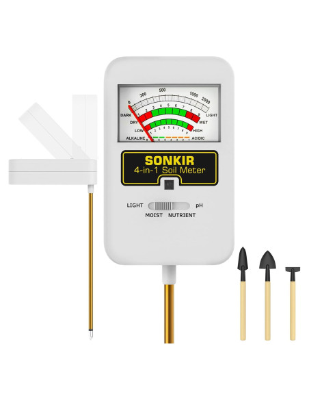 Medidor de Suelo 4 en 1 Sonkir T01 - pH, Humedad, Nutrientes y Luz Medidor de Suelo 4 en 1 Sonkir T01 - pH, Humedad, Nutrientes y Luz