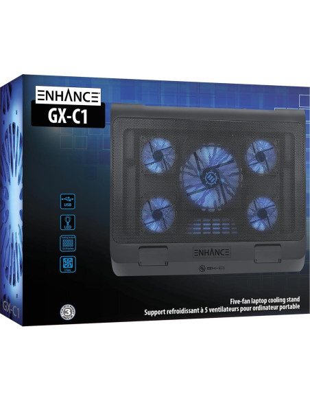 Soporte de Enfriamiento para Laptop ENHANCE GX-C1 17" Ajustable Soporte de Enfriamiento para Laptop ENHANCE GX-C1 17" Ajustable