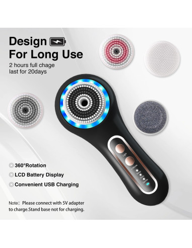 Exfoliador Facial Eléctrico UMICKOO IPX7 5 Cabezas Recargable