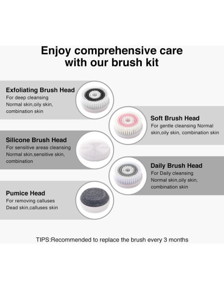 Exfoliador Facial Eléctrico UMICKOO IPX7 5 Cabezas Recargable Exfoliador Facial Eléctrico UMICKOO IPX7 5 Cabezas Recargable