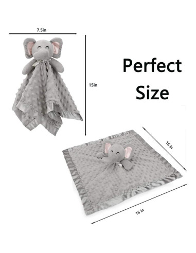 Manta de Seguridad Elefante Goleem Gris 40.64cm para Bebés