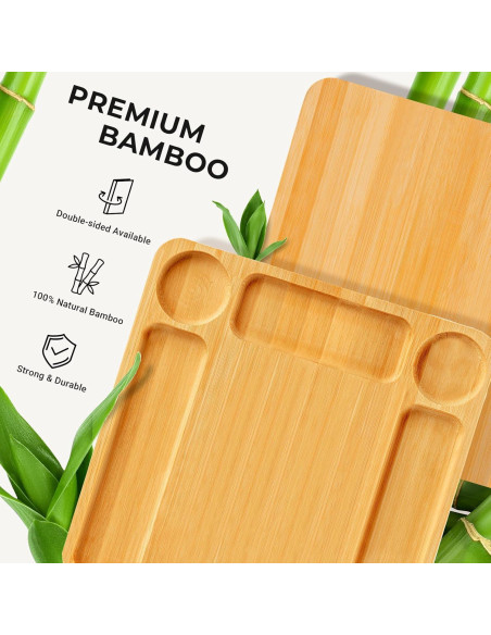 Tabla de Charcutería Combler de Bambú con Tapa y 5 Compartimentos Tabla de Charcutería Combler de Bambú con Tapa y 5 Compartimentos