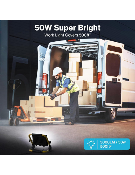 Luz de Trabajo LED Olafus 50W 5000 Lúmenes IP65 Portátil Luz de Trabajo LED Olafus 50W 5000 Lúmenes IP65 Portátil