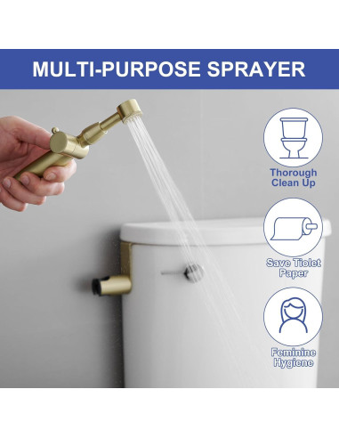 Rociador de Bidet Greenspring Oro Cepillado Ajustable 1.17 kg