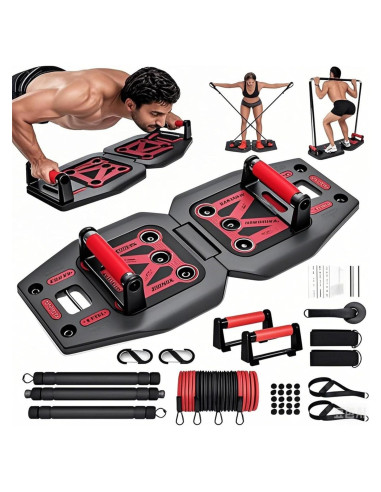 Equipo de Ejercicio Portátil LAKXSF 9 en 1 con Tablero de Flexiones