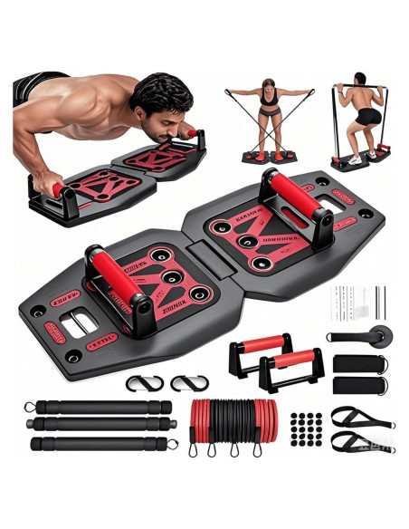 Equipo de Ejercicio Portátil LAKXSF 9 en 1 con Tablero de Flexiones Equipo de Ejercicio Portátil LAKXSF 9 en 1 con Tablero de Flexiones