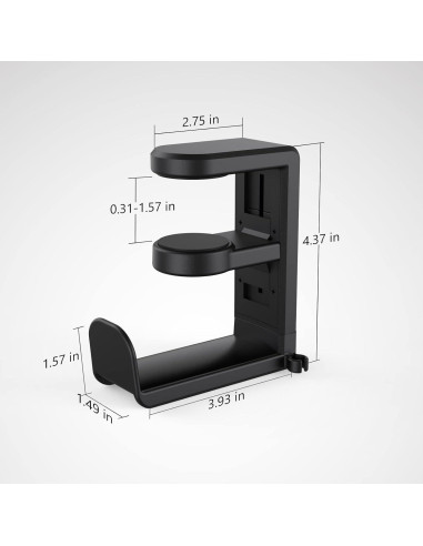 Soporte para Auriculares Rotatorio EURPMASK - Ajustable Negro