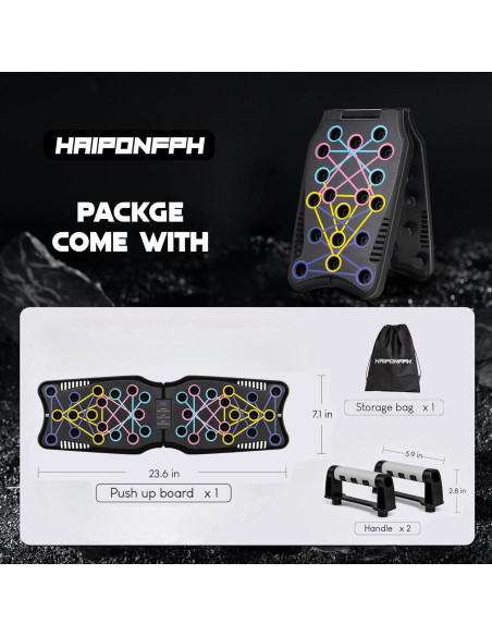 Tablero de Flexiones Haiponfph 9 en 1 para Entrenamiento en Casa Tablero de Flexiones Haiponfph 9 en 1 para Entrenamiento en Casa