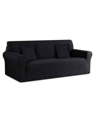 Funda de Sofá Ruaozz 3 Plazas Antideslizante Lavable Negro