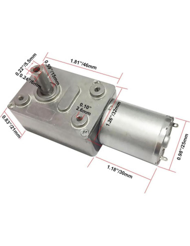 Motor de Engranaje de Gusano BRINGSMART JGY-370 12V 3rpm 25kg.cm