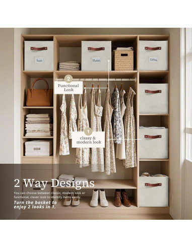 Cajas de Almacenamiento DECOMOMO 6pcs 26.7x26.7x28 cm Beige