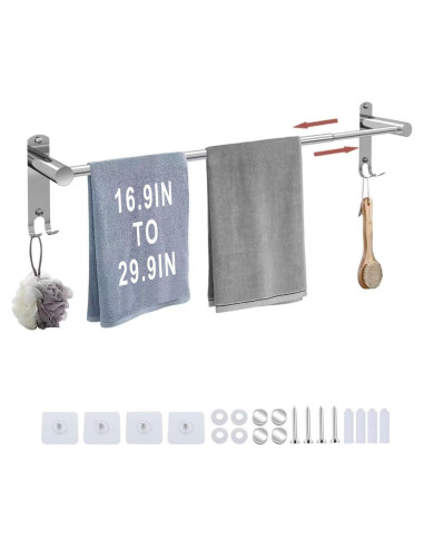 Soporte de Toalla Retráctil LKbeuuu 42-76 cm Acero Inoxidable